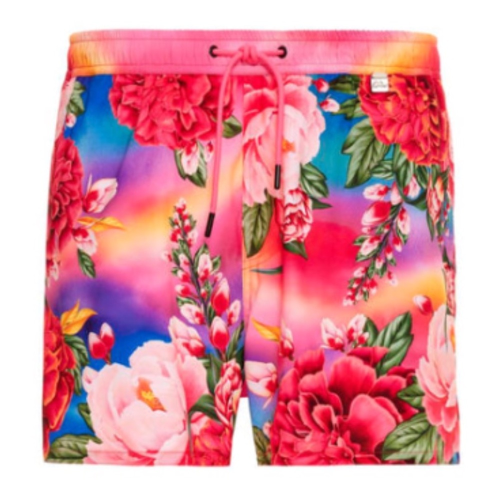 New agua bendita Cassius Pride Men's Swim Trunks 32 Colorful Floral Short Board